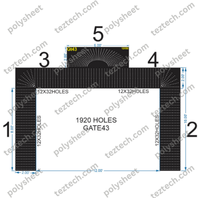 GT43 12X32 1960HOLES 5PARTS