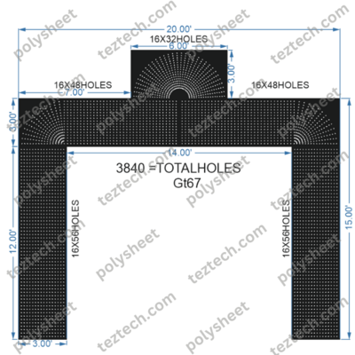 GT67 GATE67 3840 HOLES , 16LED PER LINE (5PARTS)