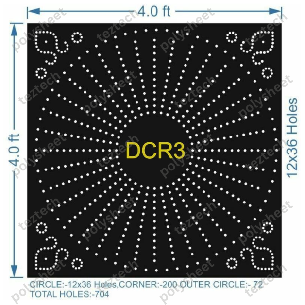 DCR3 DESIGNER CIRCLE 4X4 FEET 12X36 HOLES