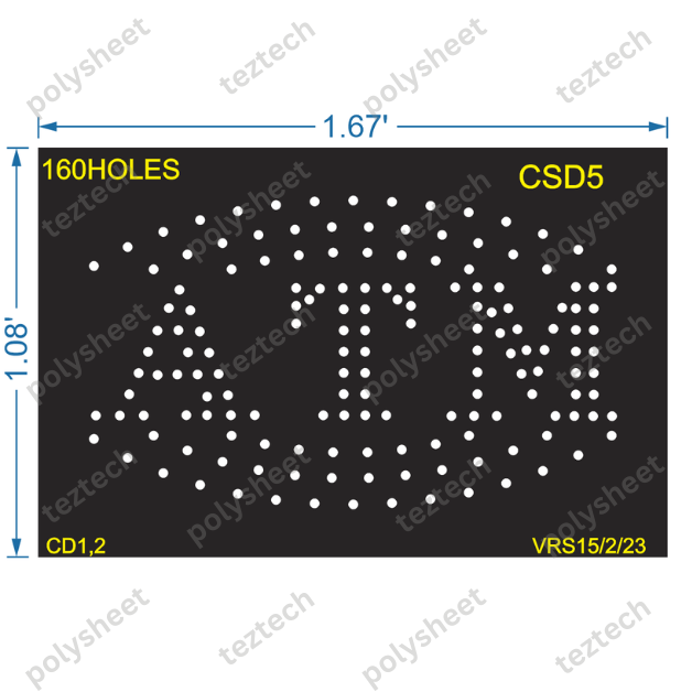 CSD5 ATM SHEET 1.08X1.67 FEET 160HOLES