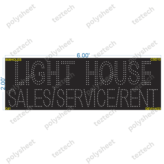 CSD10 LIGHT HOUSE 6X2FEET 808HOLES