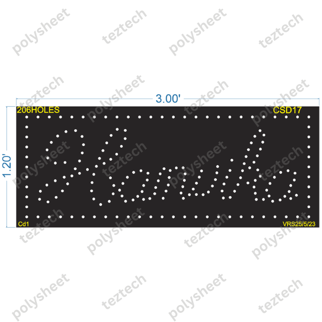 CSD17 HANVIKA NAME 1.2X3FEET 206HOLES