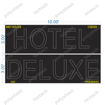 CSD20 HOTEL DELUX 6X10 FEET 980HOLES IN 2 PARTS