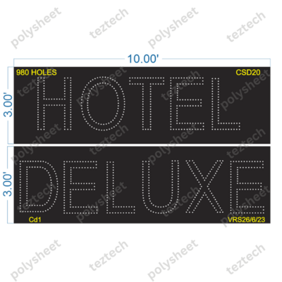 CSD20   HOTEL DELUX  6X10 FEET 980HOLES IN 2 PARTS