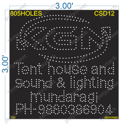 CSD12 SHOP NAME  3X3 FEET 805HOLES
