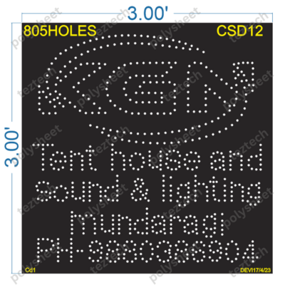 CSD12 SHOP NAME 3X3 FEET 805HOLES