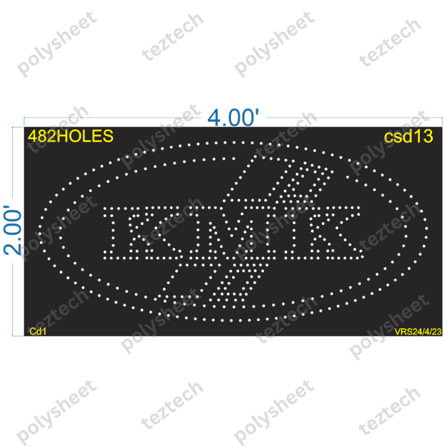 CSD13 SHOP NAME  2X4 FEET 482HOLES