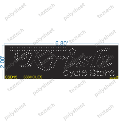 CSD15 SHOP NAME(KRISH CYCLE STORE) 6.8X2FEET 388HOLES