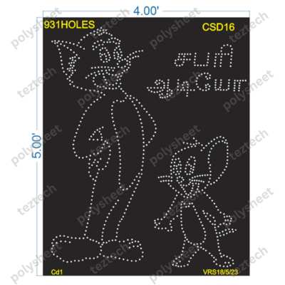 CSD16 TOM AND JERRY SHOP NAME 5X4FEET 931HOLES