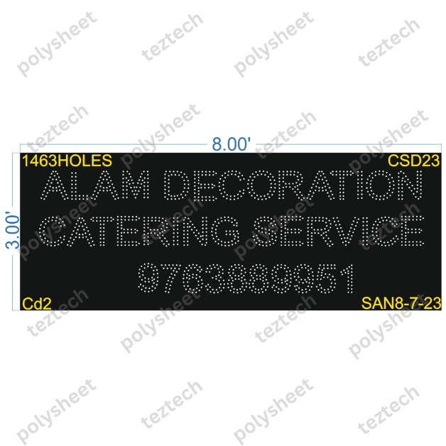 CSD23 ALAM DECORATION  8X3FEET 1463HOLES