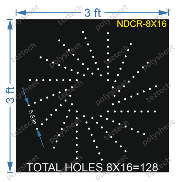CRC138	3X3 FEET 8X16 HOLES CIRCLE POLYSHEET