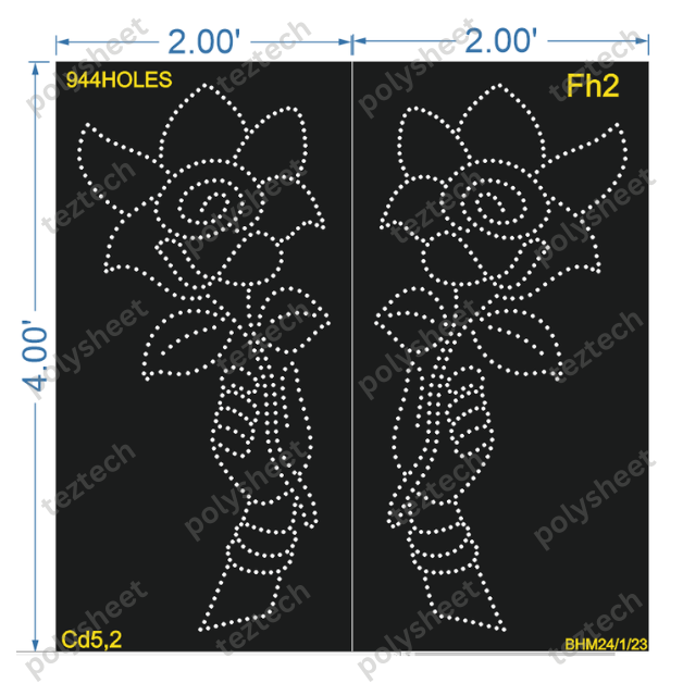 FH2	FLOWER WITH HAND 4X4 FEET944 HOLES 2 PARTS