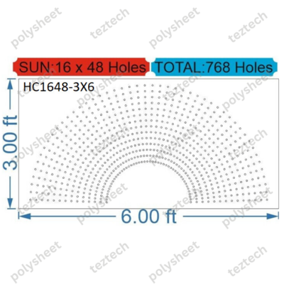 HCR17 3X6 FEET 16X48 HOLES HALF CIRCLE TOTAL HOLES=768