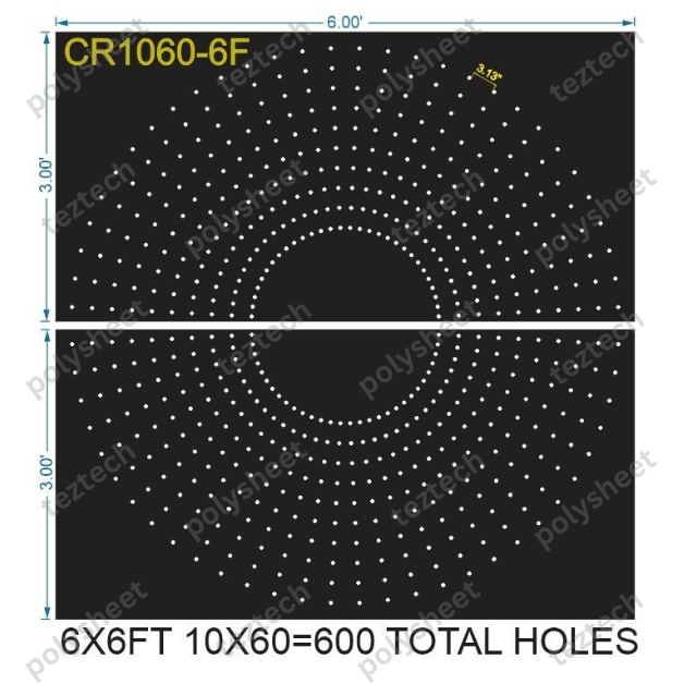 CRC9	6X6 FEET 10X60 HOLES CIRCLE POLYSHEET
