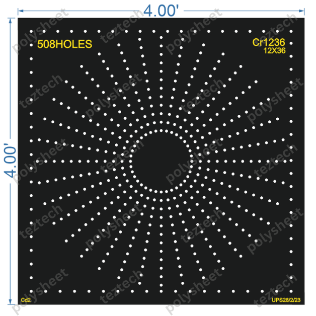 CRC15	4X4 FEET 12X36 HOLES CIRCLE POLYSHEET SQUARE BORDER