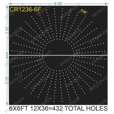 CRC7 6X6 FEET 12X36 HOLES CIRCLE POLYSHEET