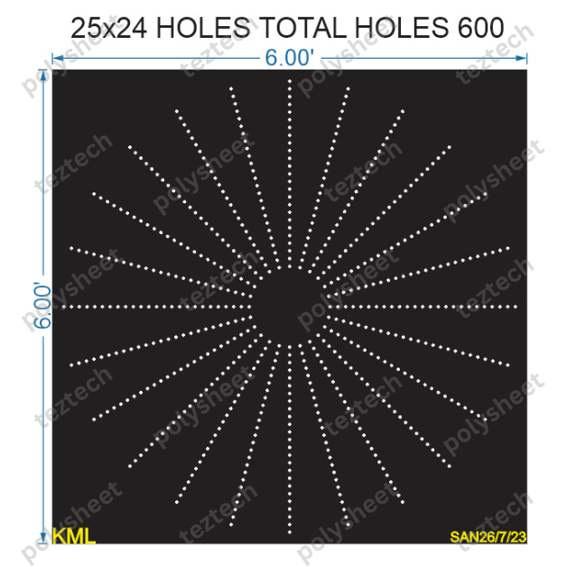 CRC10 6X6 FEET 25X24 HOLES CIRCLE POLYSHEET