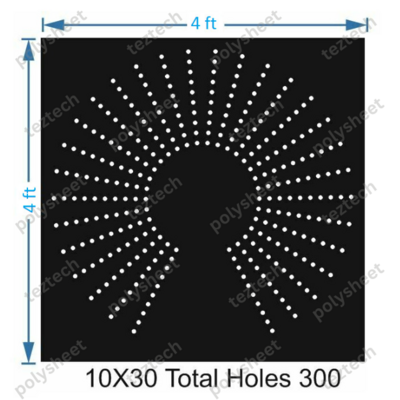 TFCR12-4X4FT DEGREE CIRCLE 10X30 4X4 FT TOTAL HOLES 300