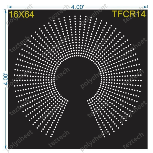 TFCR14	4X4 FEET 16X64 HOLES DEGREE CIRCLE TOTAL HOLES=1024