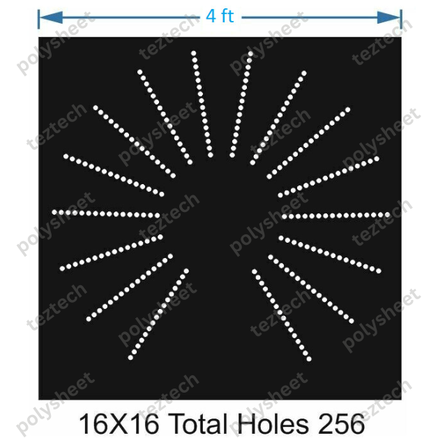TFCR17	4X4 FEET 16X16 HOLES DEGREE CIRCLE TOTAL HOLES=256