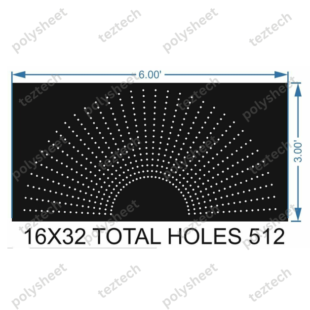 HCR22	3X6 FEET 16X32 HOLES HALF CIRCLE TOTAL HOLES=512