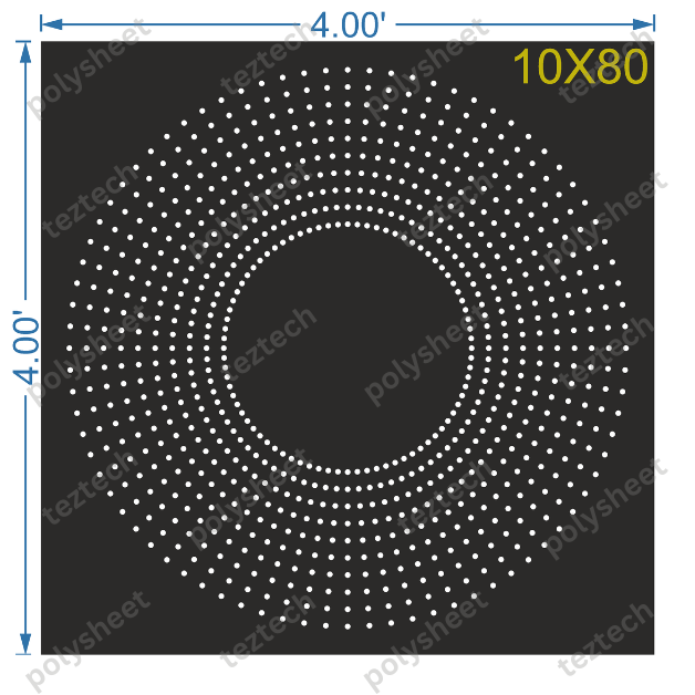CRC23 4X4 FEET 10X80 HOLES CIRCLE POLYSHEET
