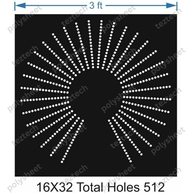 TFCR13 3X3 FEET 16X32 HOLES DEGREE CIRCLE TOTAL HOLES=512