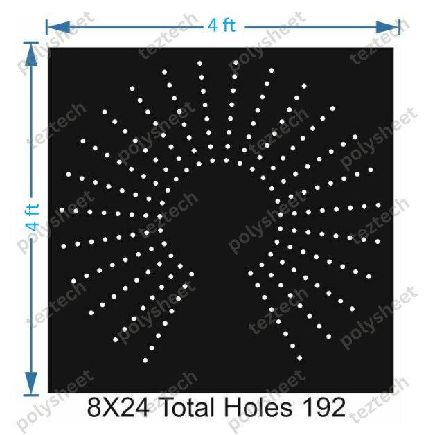 TFCR9 4X4 FEET 8X24 HOLES DEGREE CIRCLE TOTAL HOLES=192