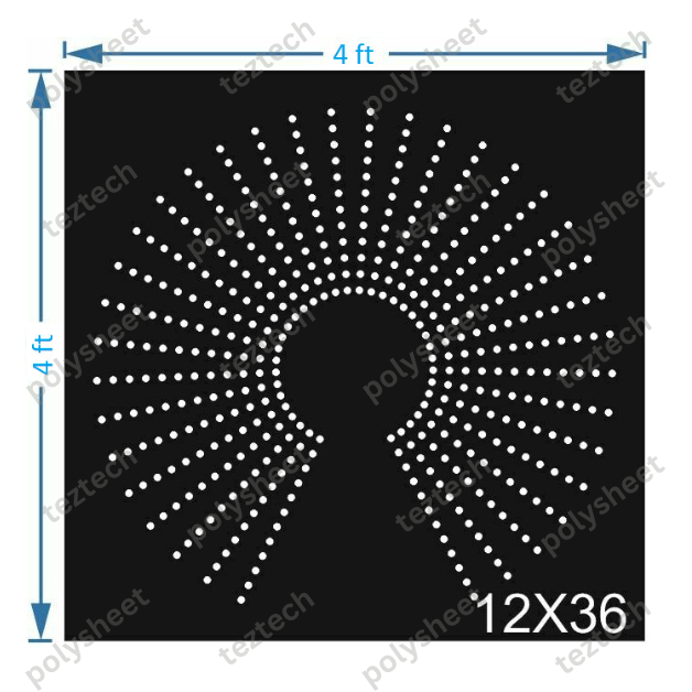TFCR19	4X4 FEET 12X36 HOLES DEGREE CIRCLE TOTAL HOLES=432