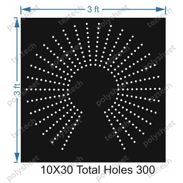 TFCR12	3X3 FEET 10X30 HOLES DEGREE CIRCLE TOTAL HOLES=300