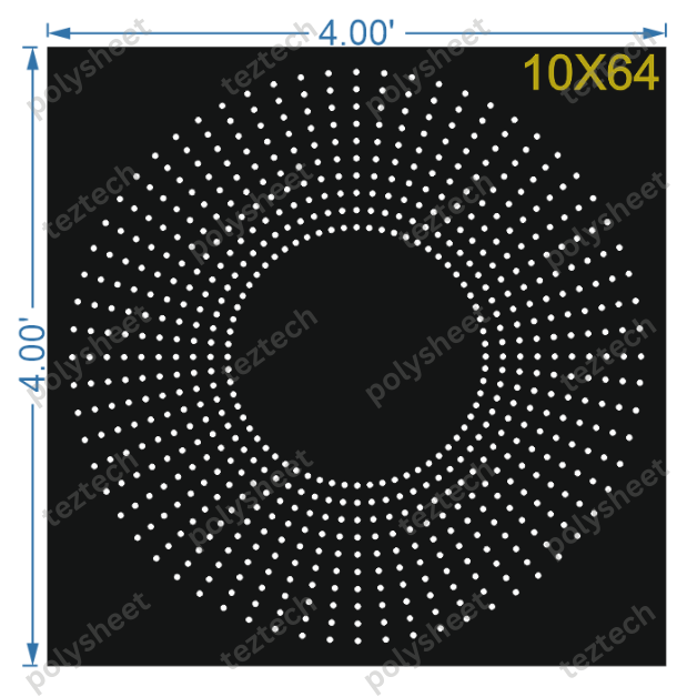 CRC38	4X4 FEET 10X64 HOLES CIRCLE POLYSHEET
