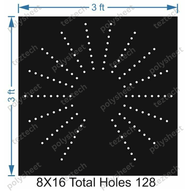TFCR10 3X3 FEET 8X16 HOLES DEGREE CIRCLE TOTAL HOLES=128