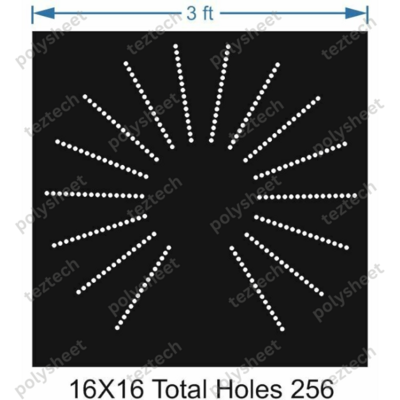 TFCR4	3X3 FEET 16X16 HOLES DEGREE CIRCLE TOTAL HOLES=256