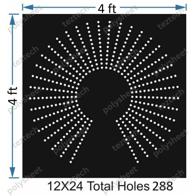 TFCR21	4X4 FEET 12X24 HOLES DEGREE CIRCLE TOTAL HOLES=288