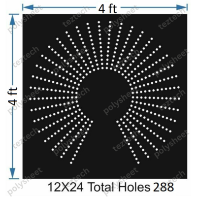 TFCR13-4X4FT DEGREE CIRCLE 12x24 4X4 FT TOTAL HOLES 288