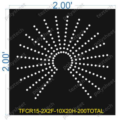 TFCR15	2X2 FEET 10X20 HOLES DEGREE CIRCLE TOTAL HOLES=200