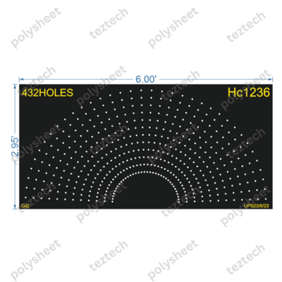 HCR32 2.95X6 FEET 12X36 HOLES HALF CIRCLE TOTAL HOLES=432