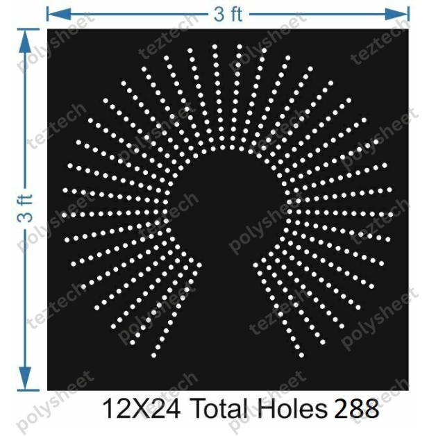 TFCR24 3X3 FEET 12X24 HOLES DEGREE CIRCLE TOTAL HOLES=288