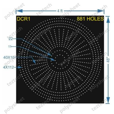 DCR1 4X4 FT DESIGNER CIRCLE CIRCLE1=10X40 CIRCLE2=4X112 CIRCLE3=22 CIRCLE4=11 TOTAL HOLES=881