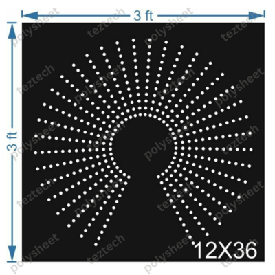 TFCR1	3X3 FEET 12X36 HOLES DEGREE CIRCLE TOTAL HOLES=432