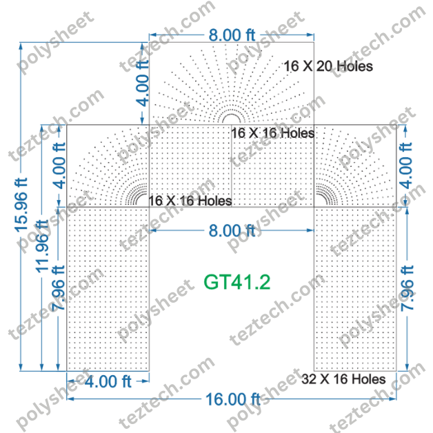 GT41.2 GATE41 16X32 2560 HOLES , 4 FT PILLAR