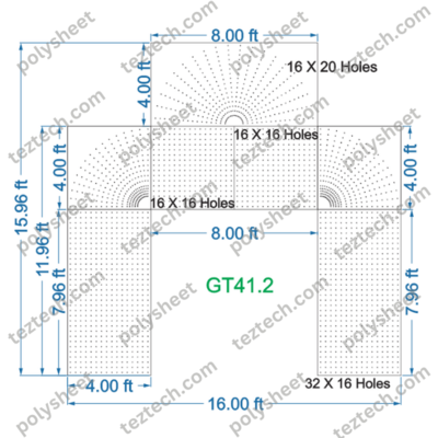 GT41.2 GATE41 16X32 2560 HOLES , 4 FT PILLAR