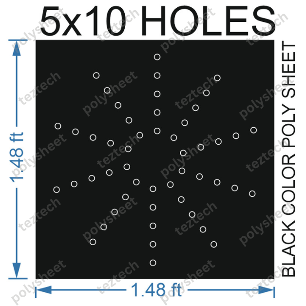 CRC76	1.5X1.5 FEET 5X10 HOLES CIRCLE POLYSHEET
