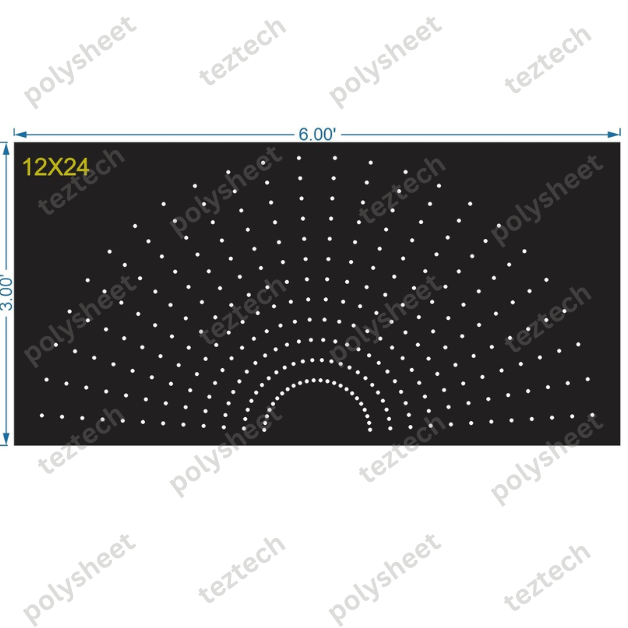 HCR34	3X6 FEET 12X24 HOLES HALF CIRCLE TOTAL HOLES=288
