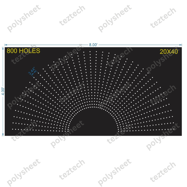 HCR37	4X8 FEET 20X40 HOLES HALF CIRCLE TOTAL HOLES=800