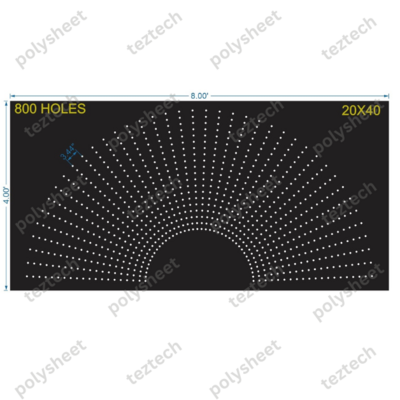 HCR37	4X8 FEET 20X40 HOLES HALF CIRCLE TOTAL HOLES=800