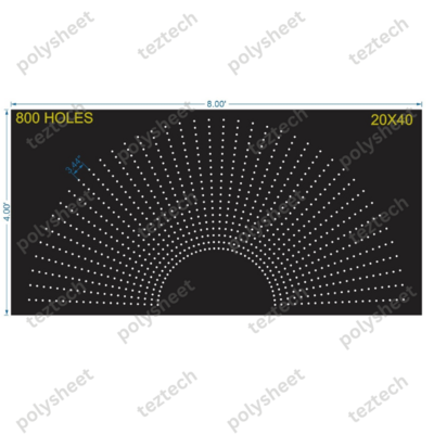 HCR37 4X8 FEET 20X40 HOLES HALF CIRCLE TOTAL HOLES=800