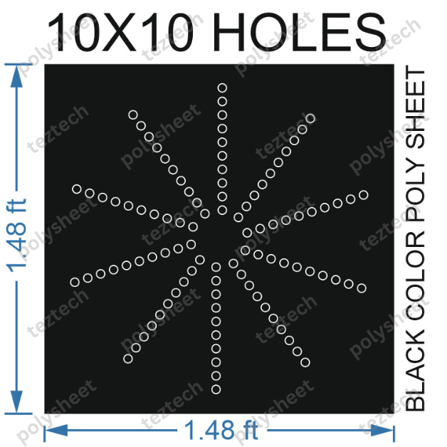CRC78	1.5X1.5 FEET 10X10 HOLES CIRCLE POLYSHEET