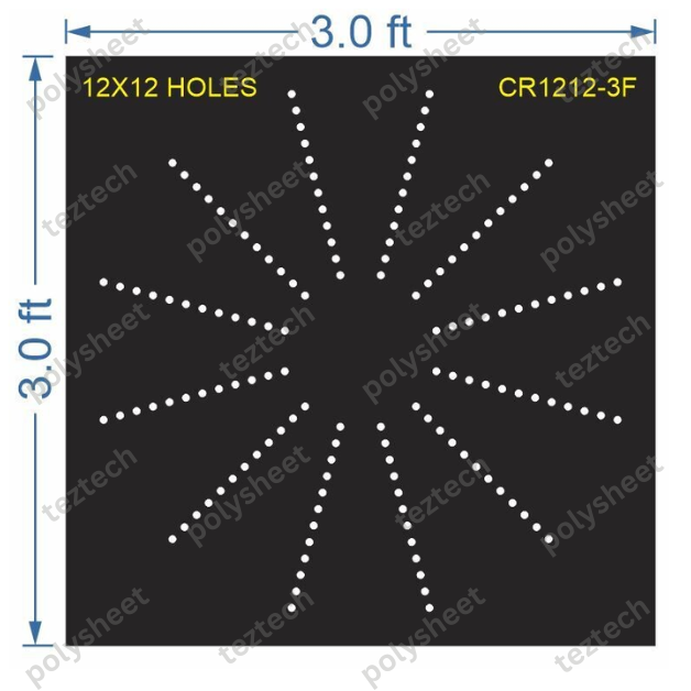 CRC50	3X3 FEET 12X12 HOLES CIRCLE POLYSHEET