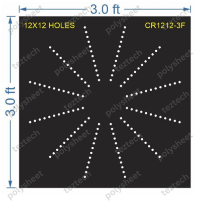 CRC50 3X3 FEET 12X12 HOLES CIRCLE POLYSHEET